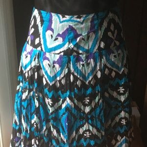 INC Multi Color Cotton Sequin Pleated Skirt